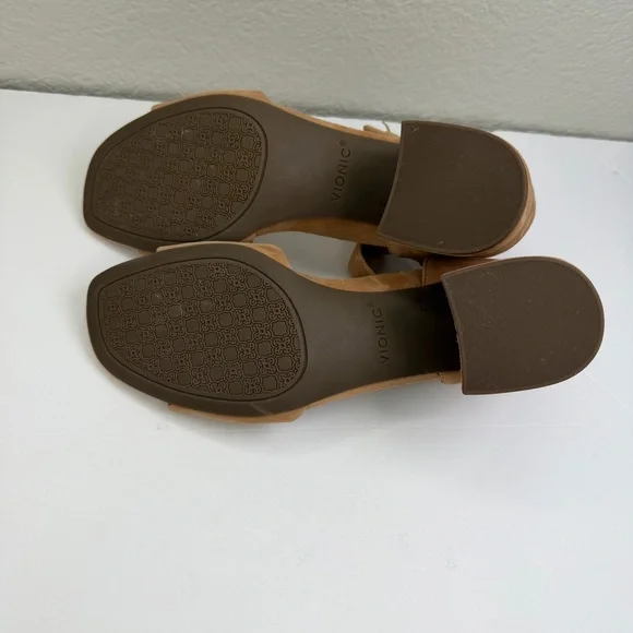 Vionic Women’s Chardonnay Suede Leather Heels Sandals Size 9.5 - Picture 10 of 11